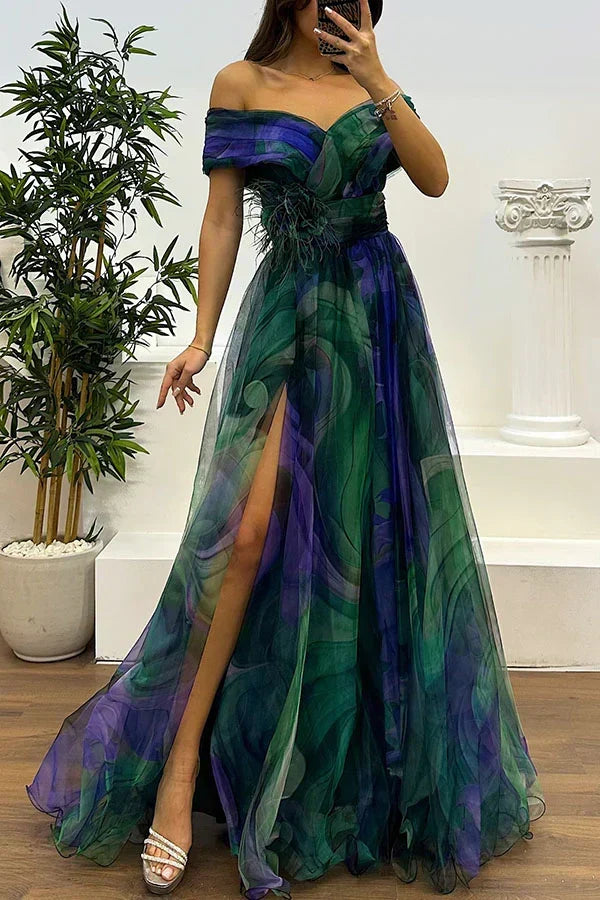 Aurora Stunning Off-Shoulder Maxi Dress - Elena Harper