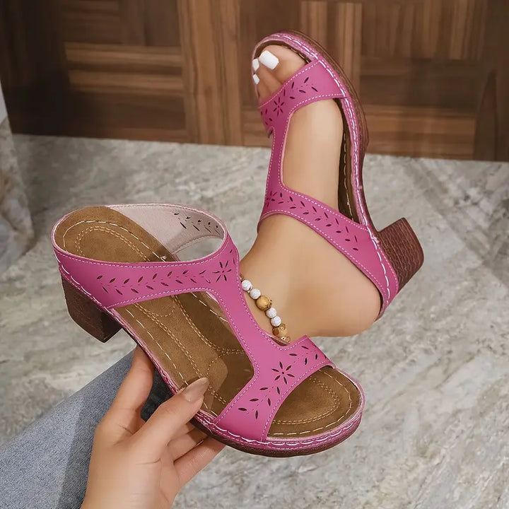 Aeja Orthopedic Sandals with Block Heel, view 3 - Elena Harper