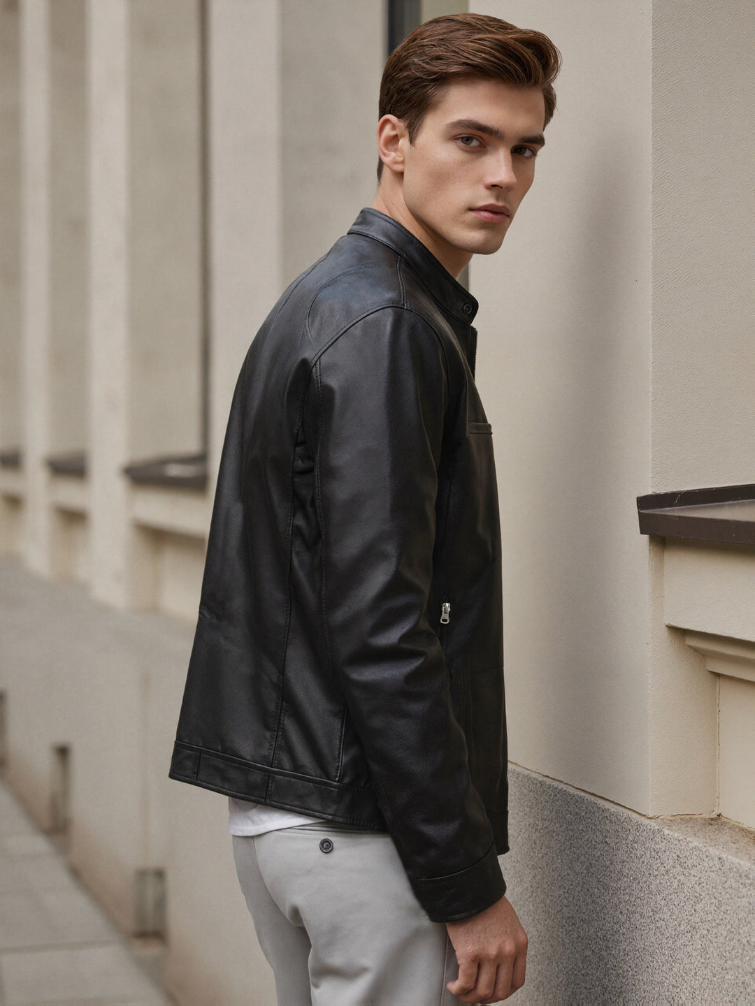 LAURENT MONACO | HIGH COLLAR ZIPPER JACKET FOR MEN