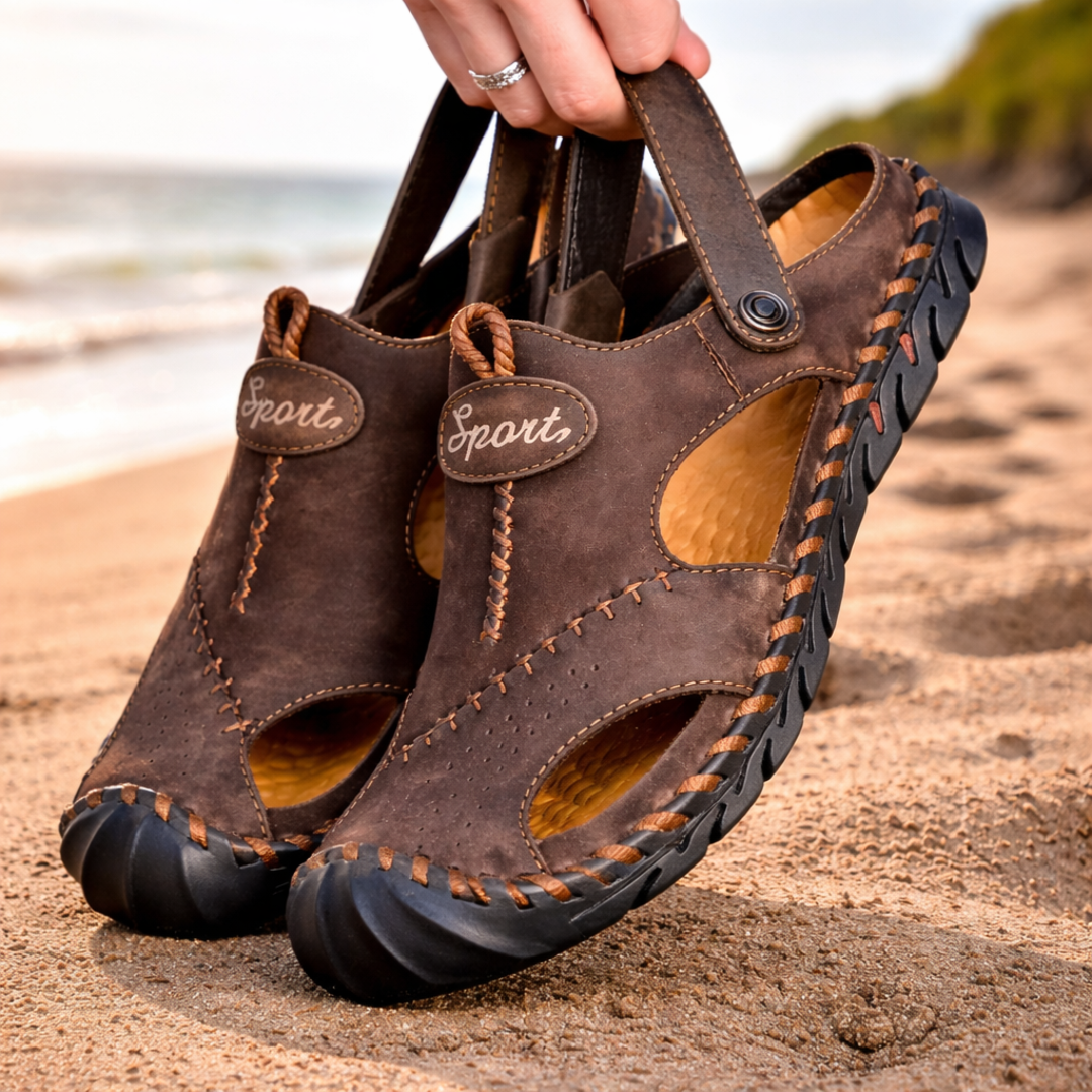Beach Leather Sandals - Elena Harper