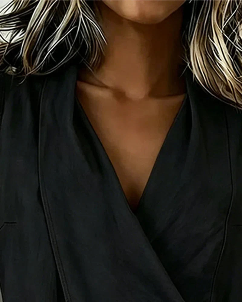 Women's Asymmetrical Sleeveless Top with Wrapped Effect - Elegant