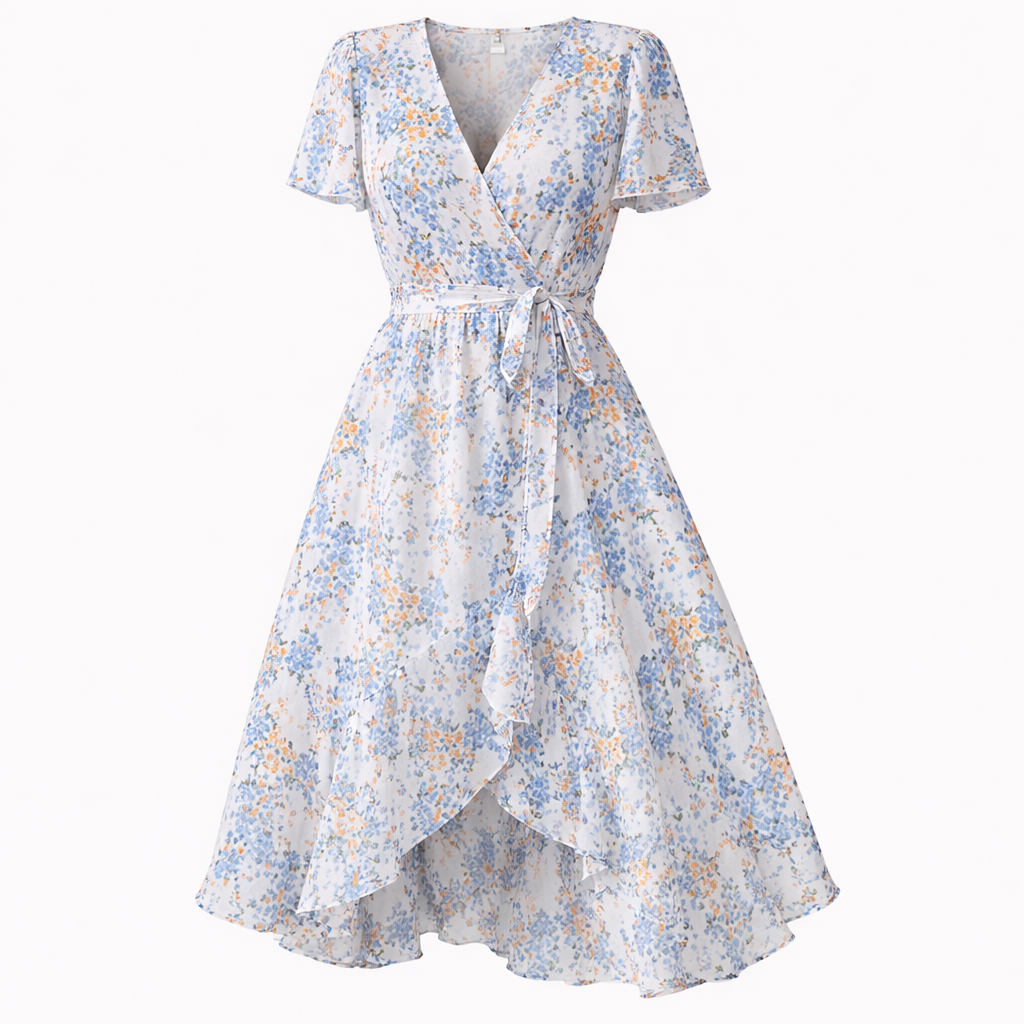 Floral Midi Dress for Women – Elegant Cut and Romantic Look