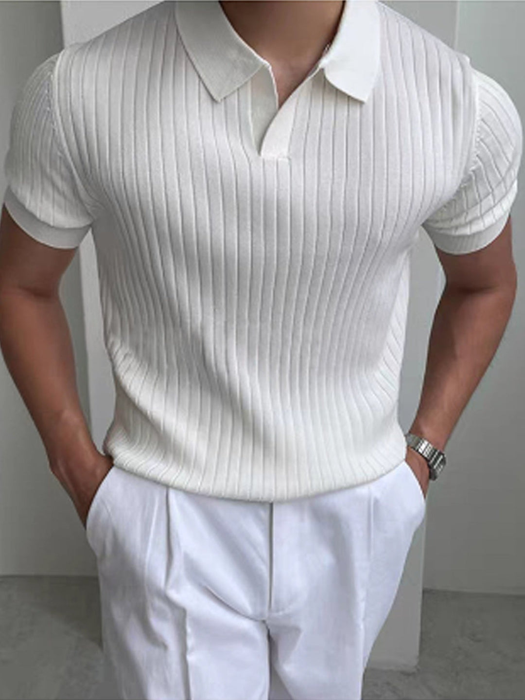 Textured Mesh Summer Shirt for Men - Elena Harper