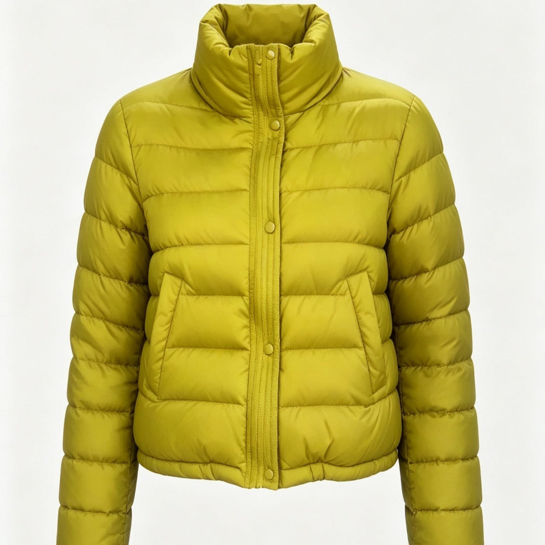 Quilted Women's Coat in Korean Style Warm and Lightweight, view 2 - Elena Harper