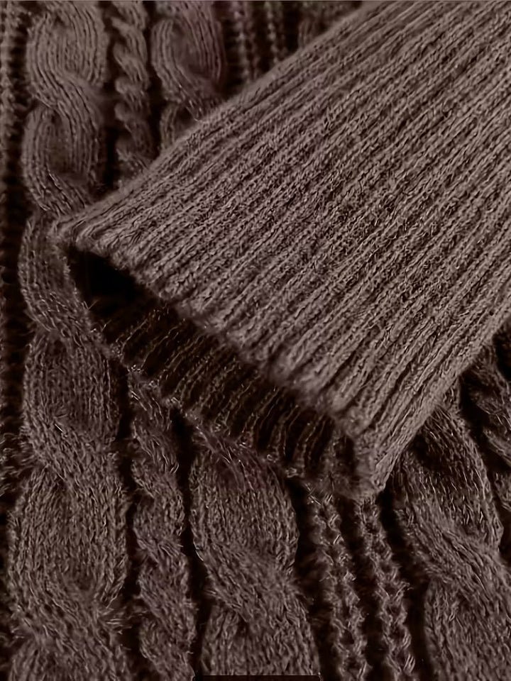 EVELINA – CHUNKY KNIT HOODED SWEATER DRESS