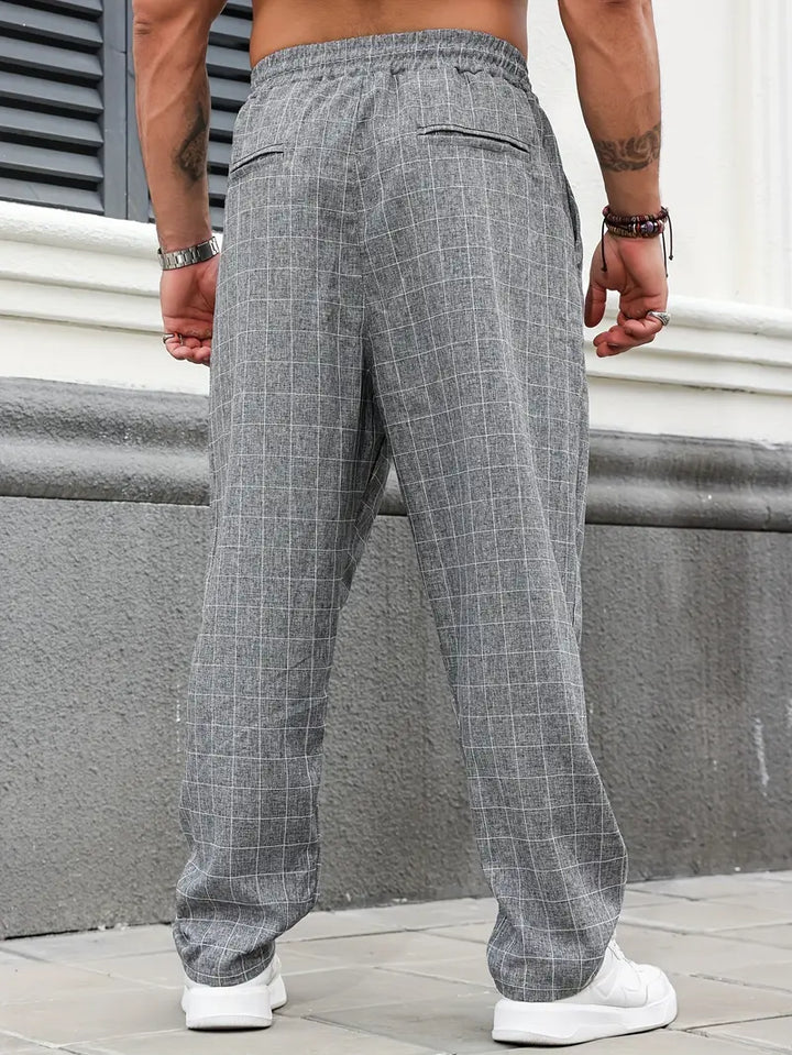 Rodolfo Breathable Checkered Print Pants, view 5 - Elena Harper