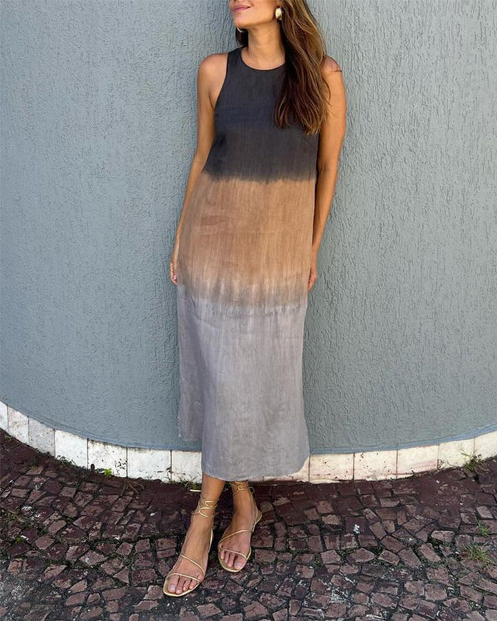 Melanie | Ombre Linen Sleeveless Dress