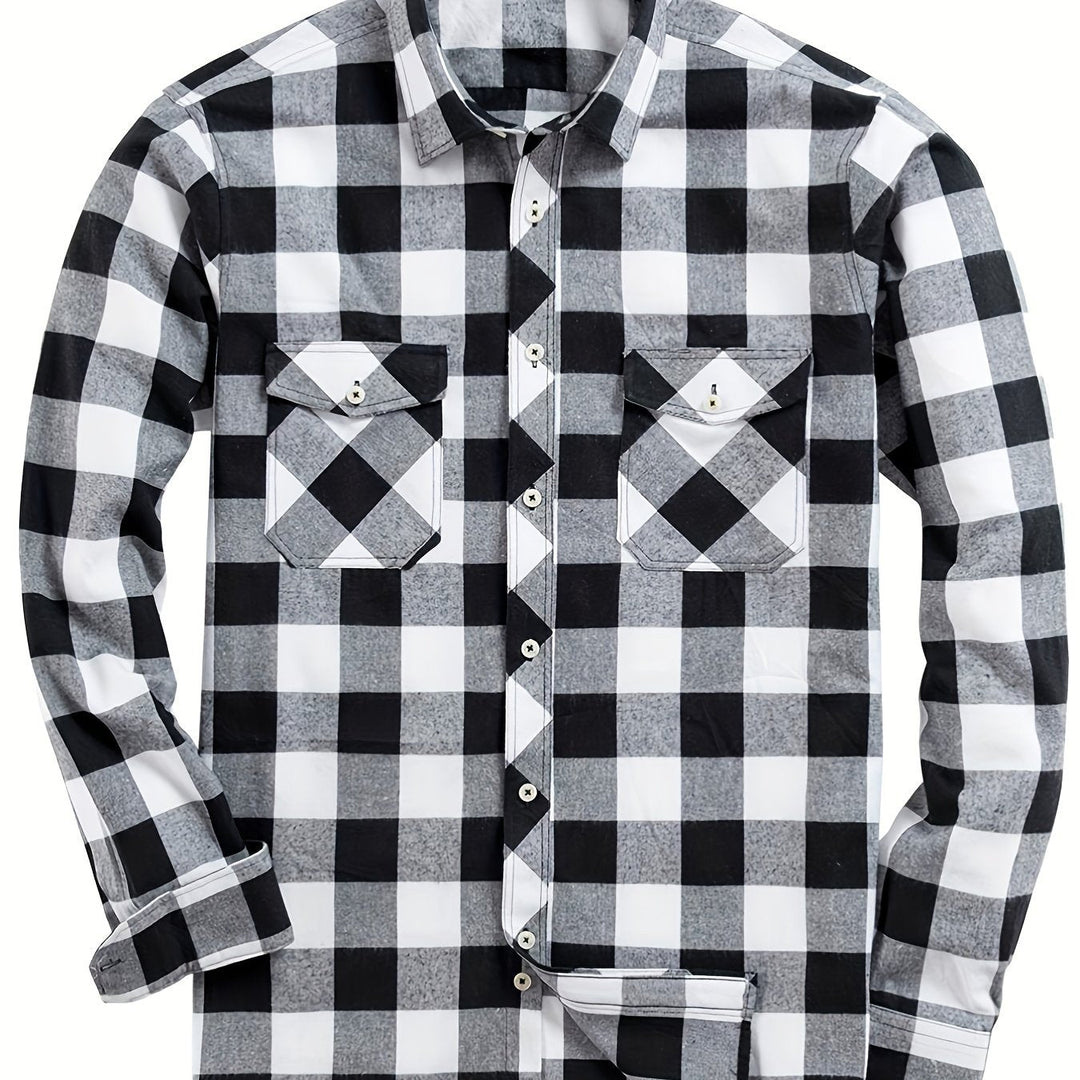ELENA HARPER™  |  CHECKED SHIRT WITH BUTTONS FOR MEN