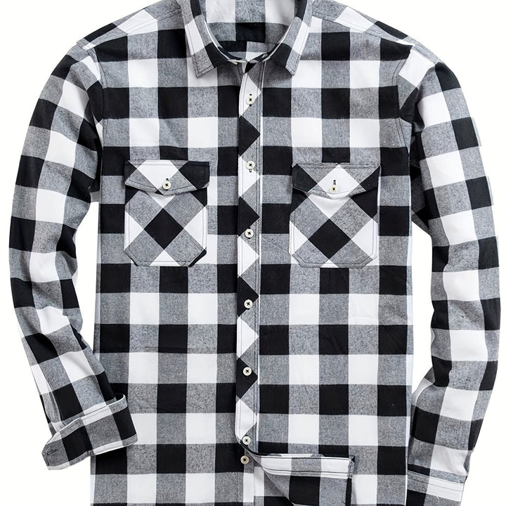 ELENA HARPER™  |  CHECKED SHIRT WITH BUTTONS FOR MEN