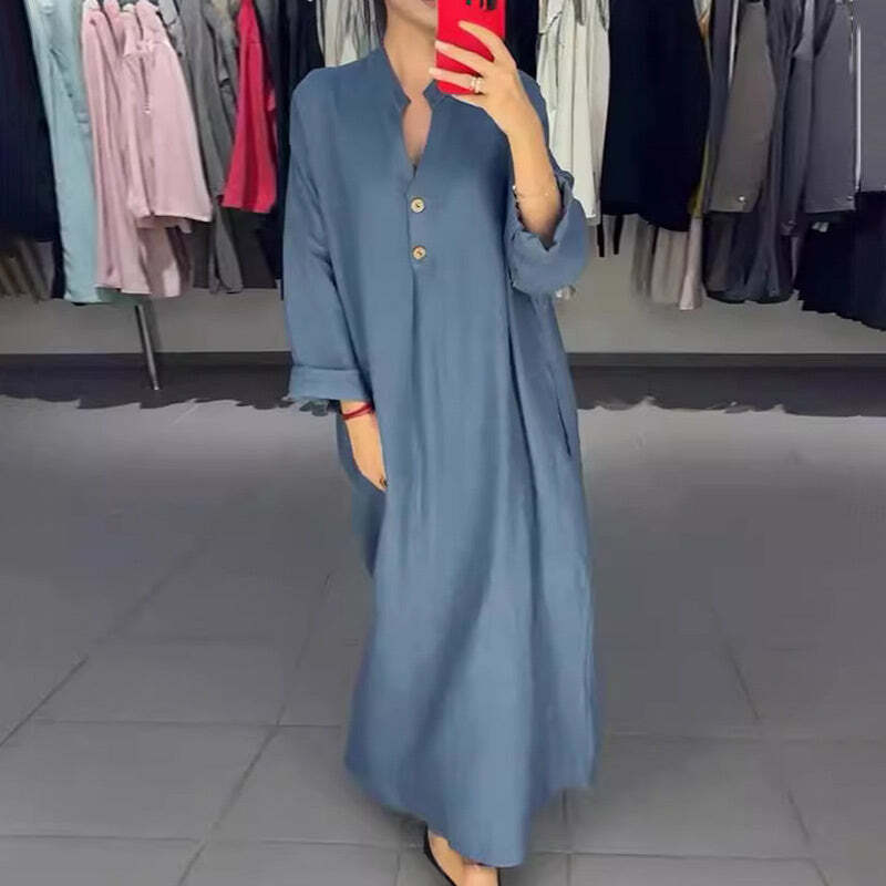 Valencia Women's Long Shirt Dress with Pockets - Elena Harper