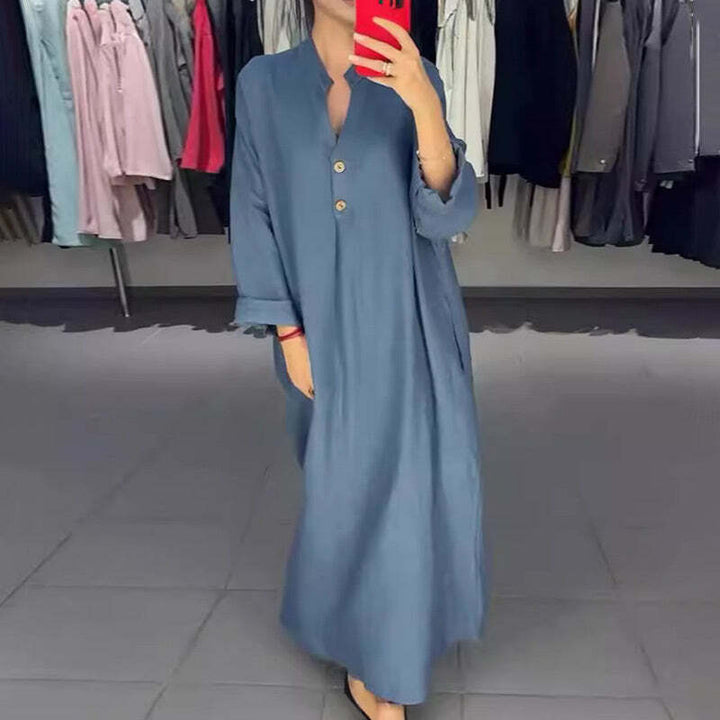 Valencia Women's Long Shirt Dress with Pockets - Elena Harper