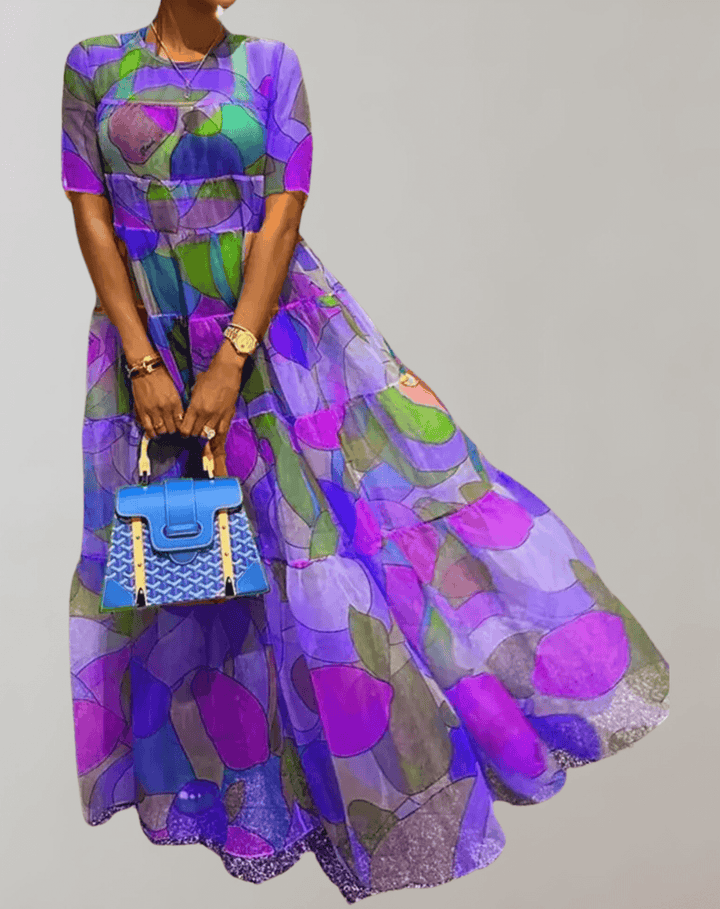 Women's Printed Long Sleeve Dress