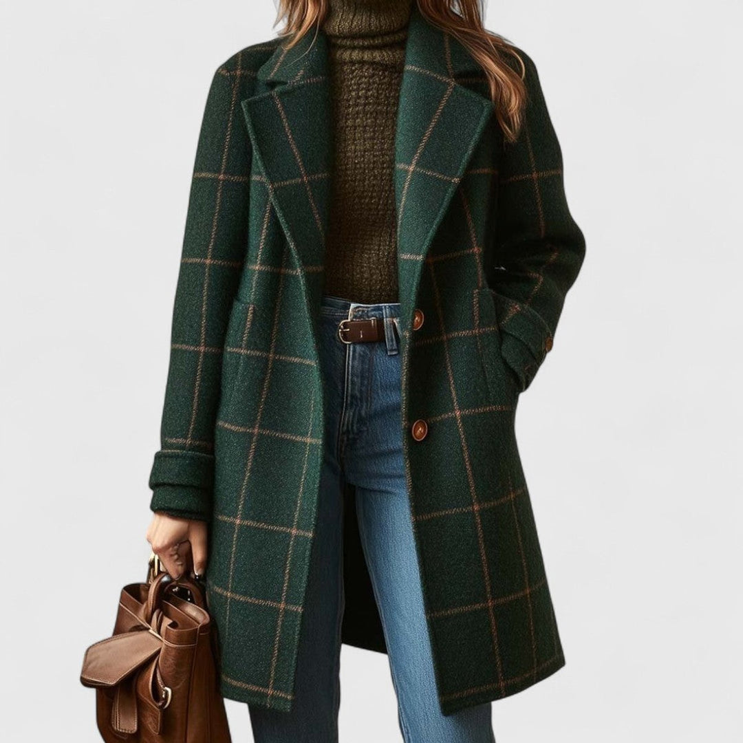 Liora | Classic and Elegant Checked Wool Coat