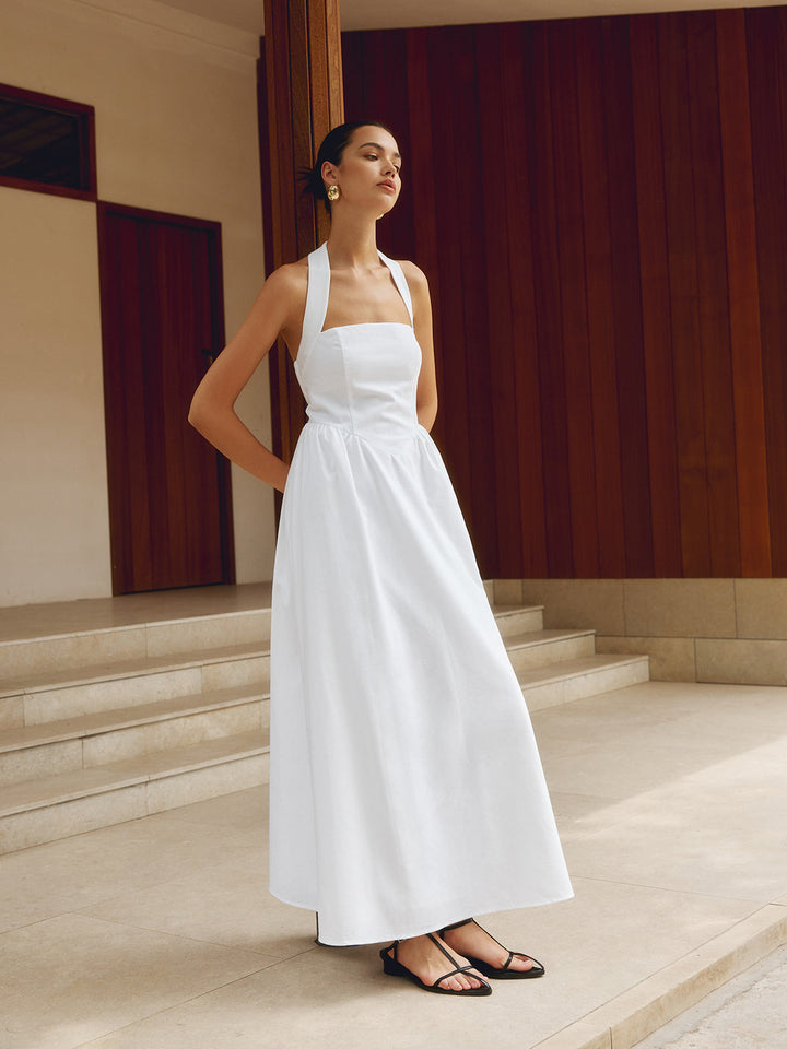A-Line Dress with American Neckline - Elena Harper