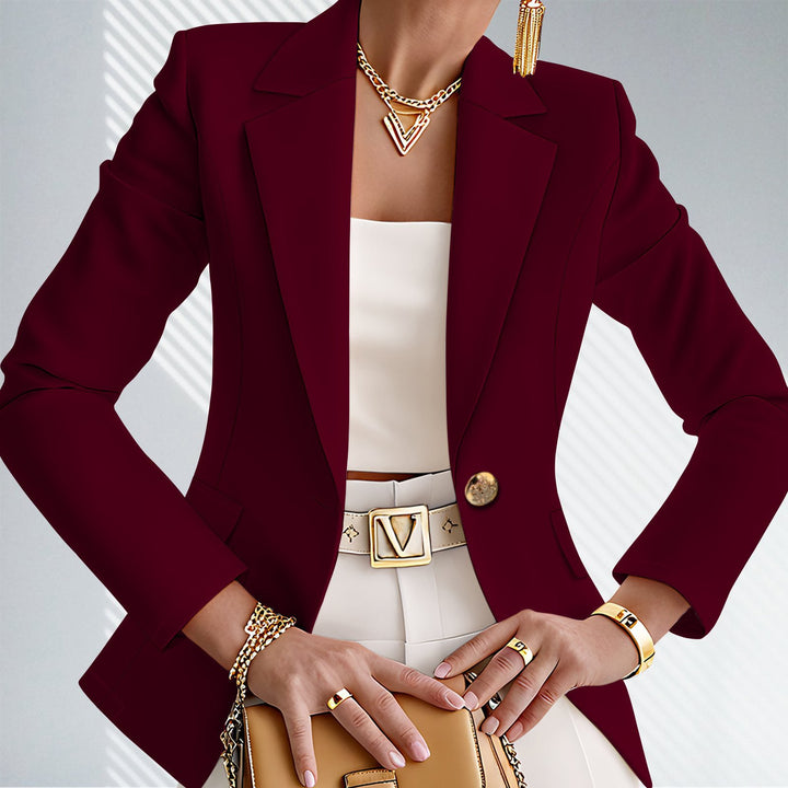 Women's Blazer with Notched Collar - Chic and Casual