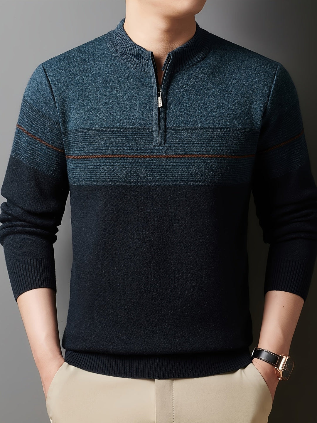 Barrett | Men's Refined Quarter-Zip Sweater with Fine Knit Face