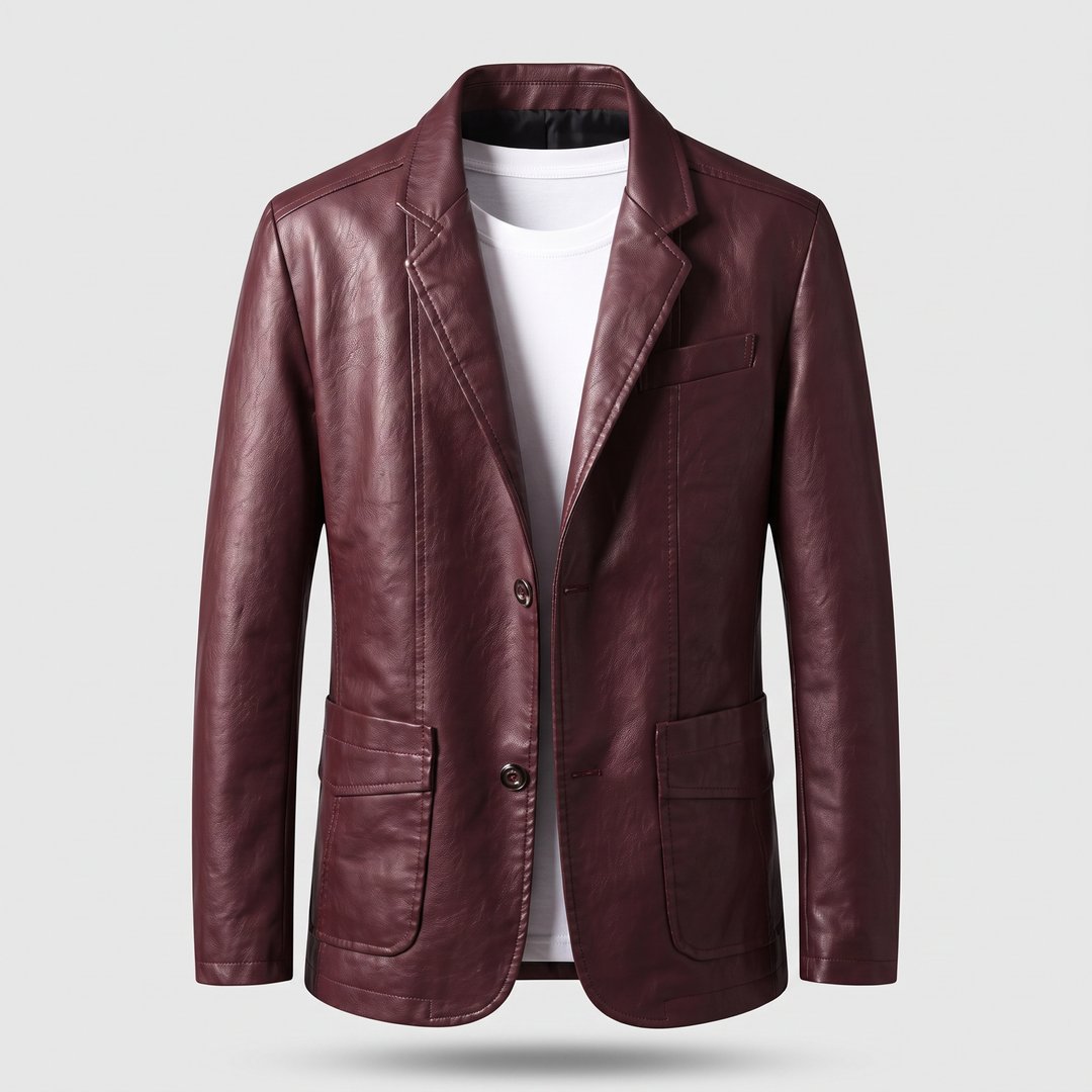 Adrian | Timeless Elegant Leather Blazer with Classic Cut