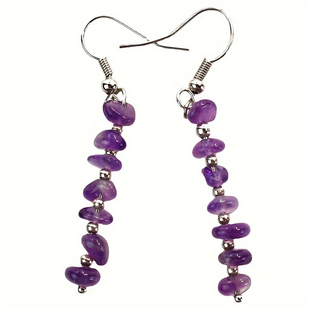 Boho Colorful Natural Gemstone Drop Earrings - Elena Harper