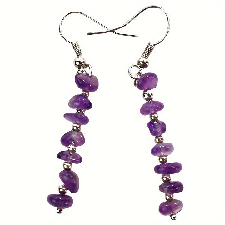 Boho Colorful Natural Gemstone Drop Earrings - Elena Harper