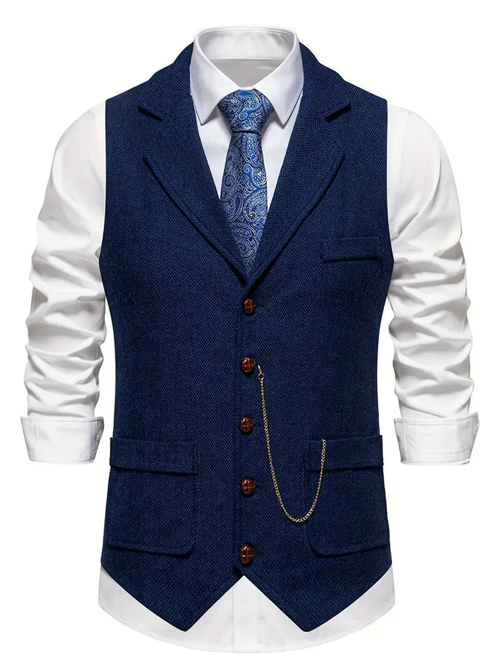 Ferry Single-Breasted Waistcoat with Lapels - Elena Harper