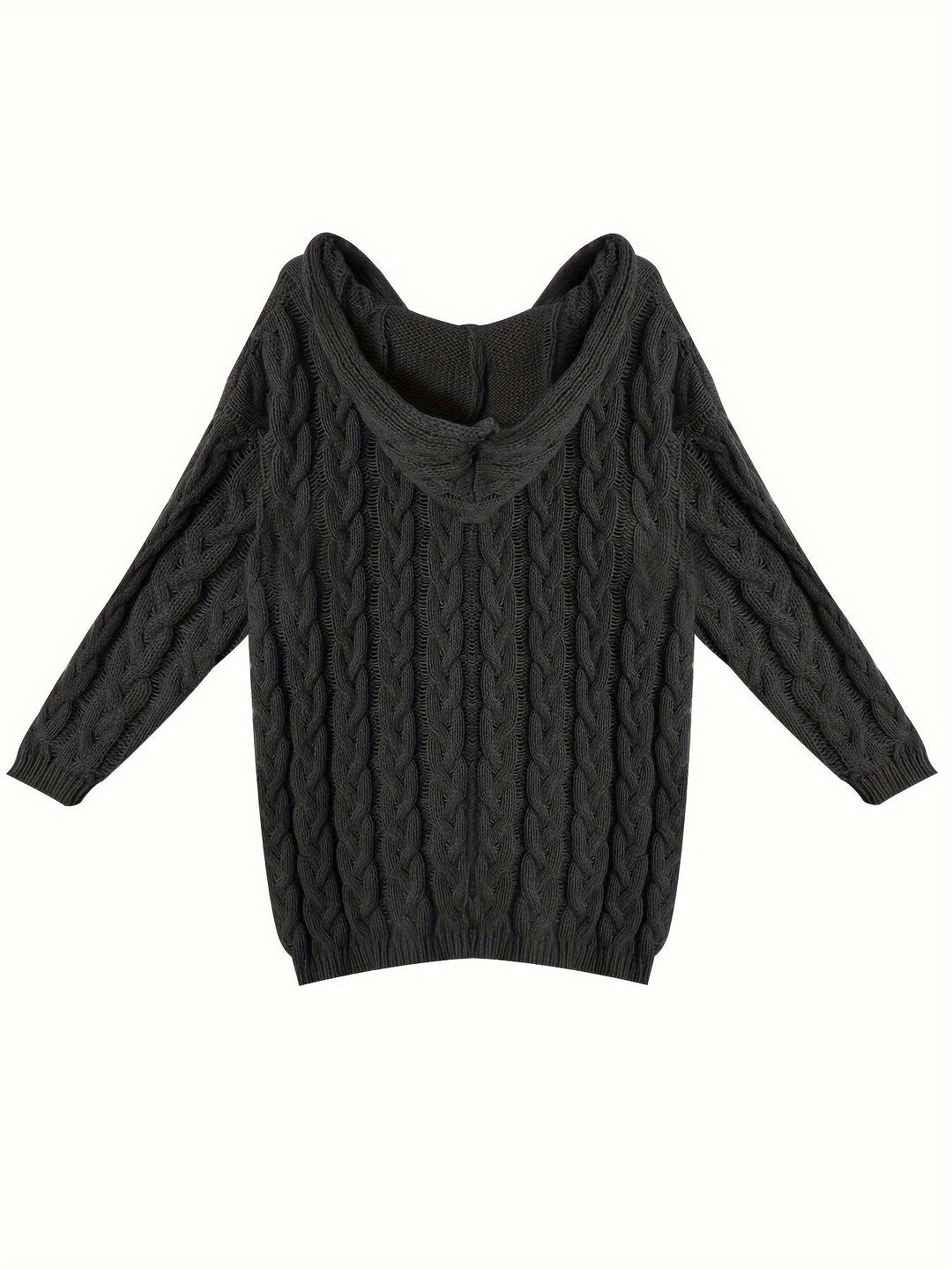 Ladies Cable Knit Sweater with V-Neck – Relaxed Fit Pullover
