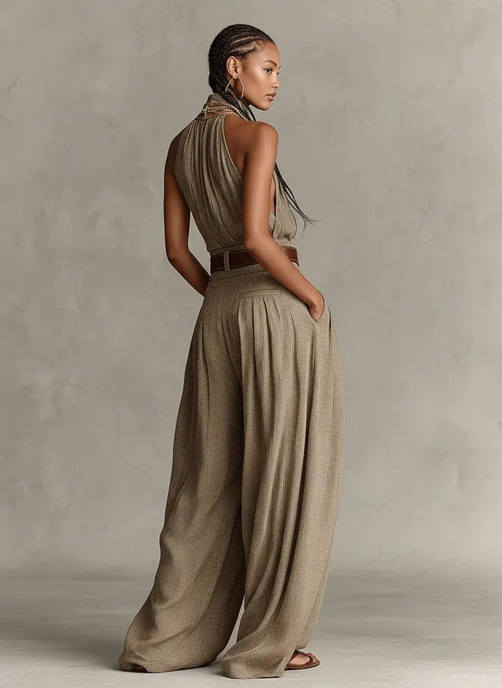 Alina Airy and Stylish Women's Jumpsuit with Halter Neck, view 5 - Elena Harper