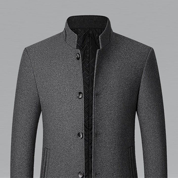 Moritz | Elegant and Warm Men's Trench Coat with Stand-Up Collar