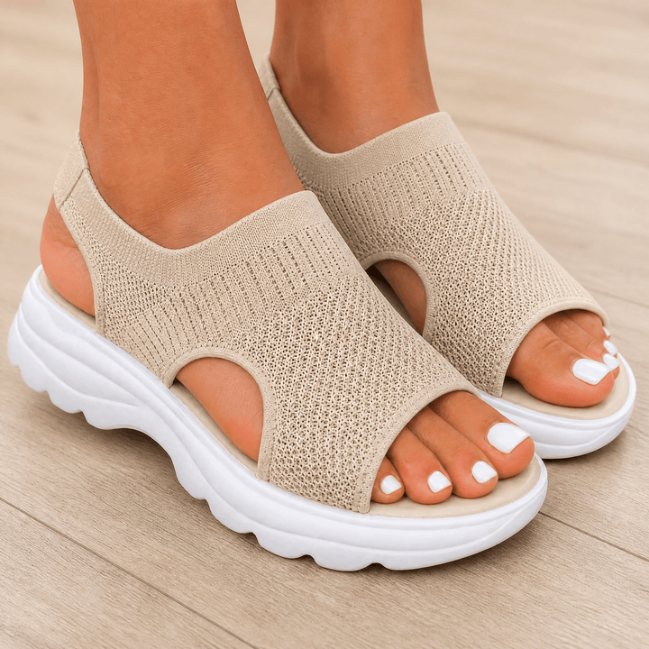 Caluna Cushioned Slip-On Platform Sandals - Elena Harper