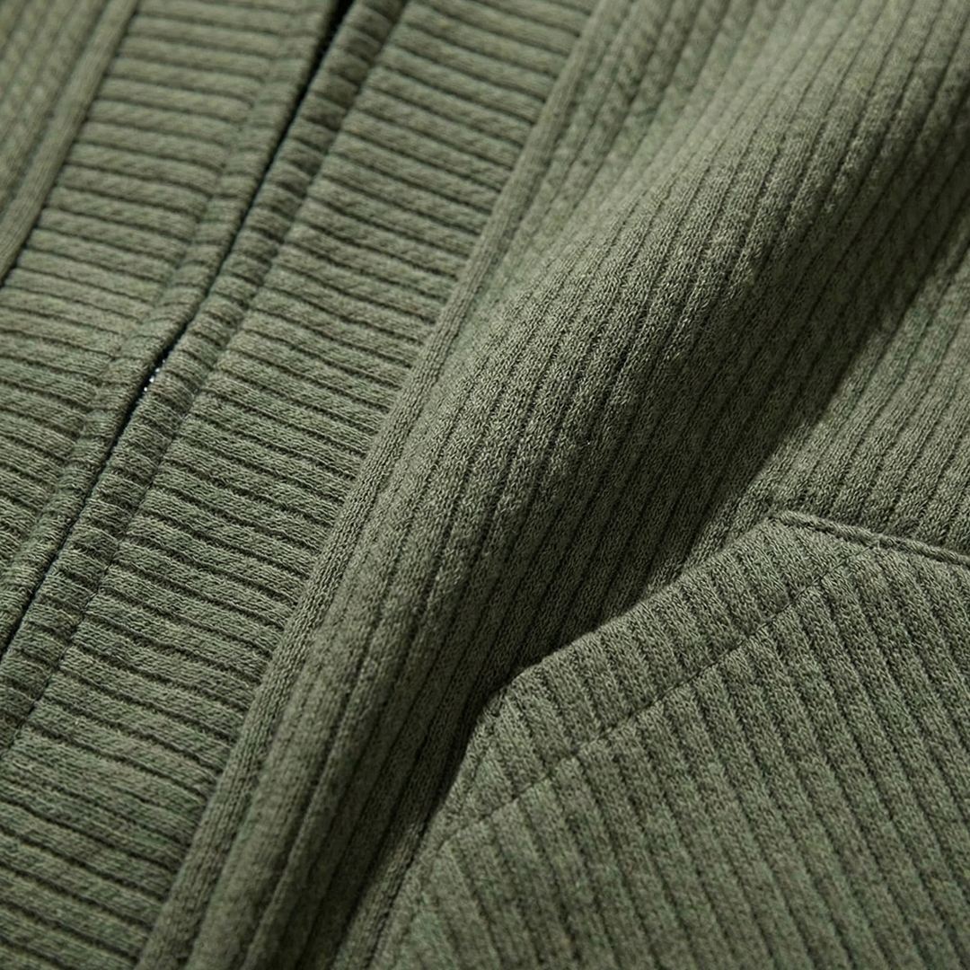 Oversized Zip-Up Cardigan for Men with Pockets