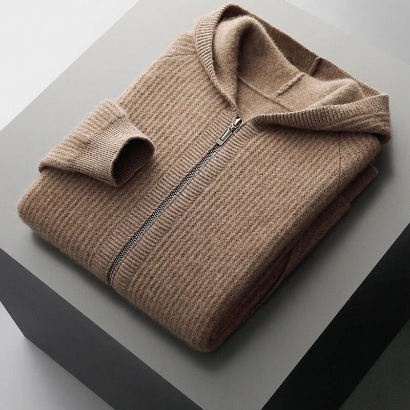 Men's Zip-Up Hooded Cardigan