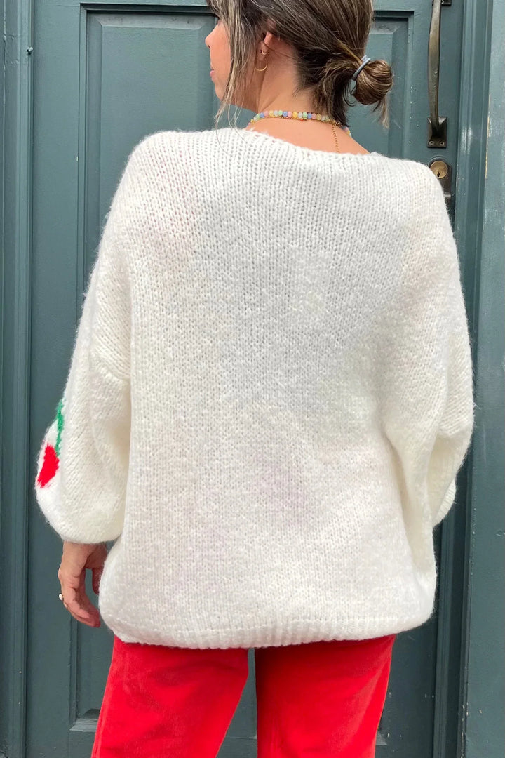 Mohair Blend Cardigan with Cherry Front Ties - Fenja