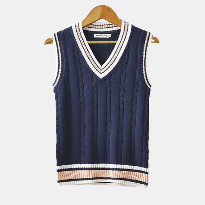 Casual College Style Sweater Vest