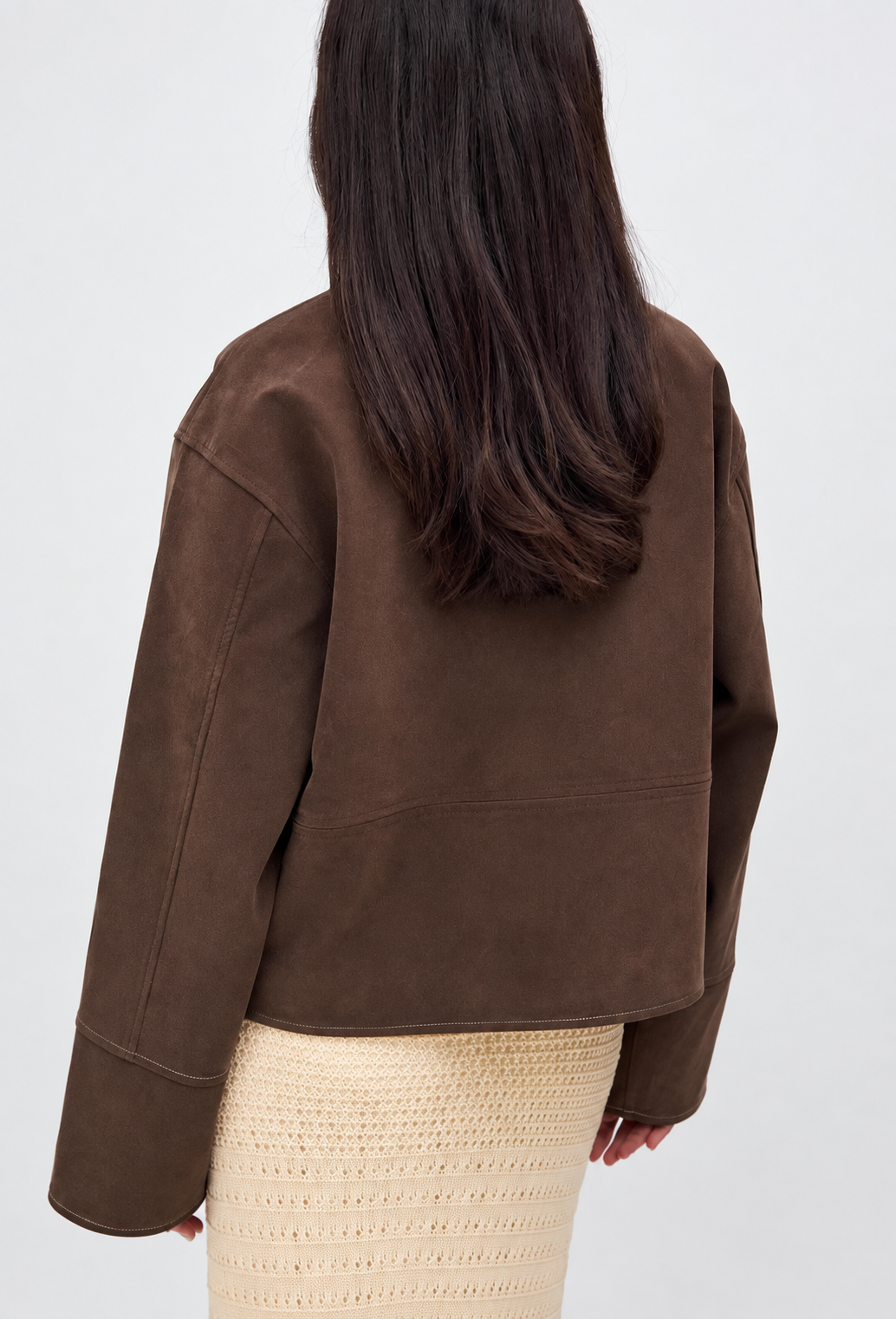 Women's Faux Suede Jacket Straight Cut Zipper - Hedvika