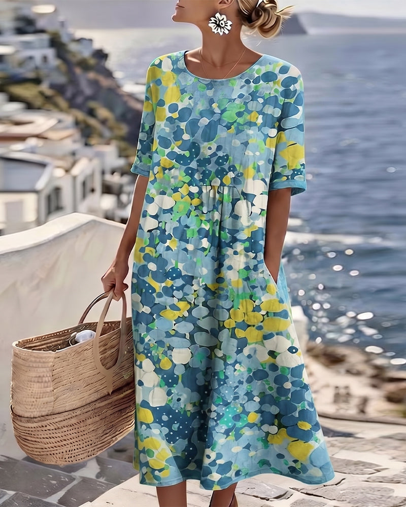 Elena™ | Elegant Floral Midi Dress