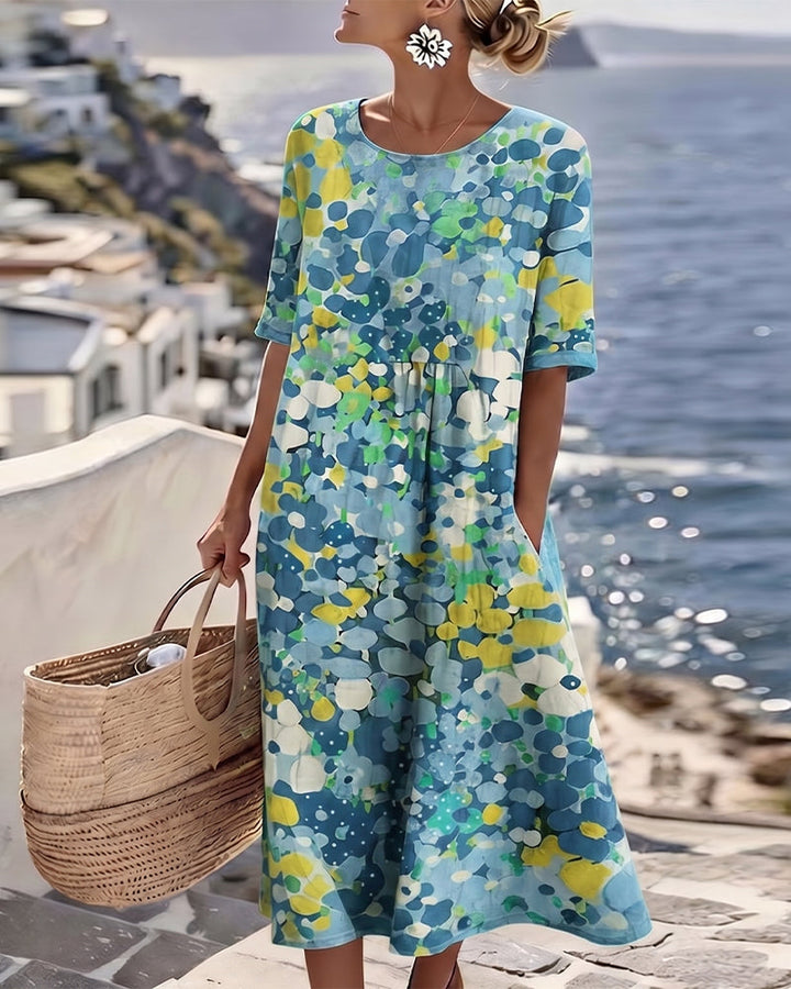 Elena™ | Elegant Floral Midi Dress