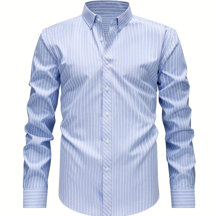 Striped Shirt with Buttons for Men - Elena Harper