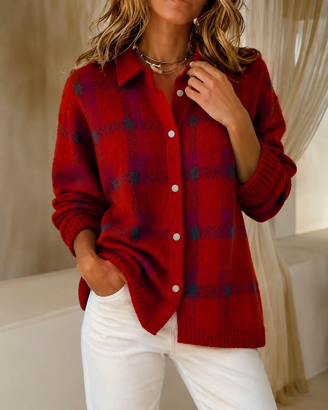 Tesa™ | Checked Knit Vest