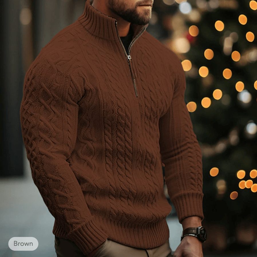 Men's Zip Pullover, view 4 - Elena Harper