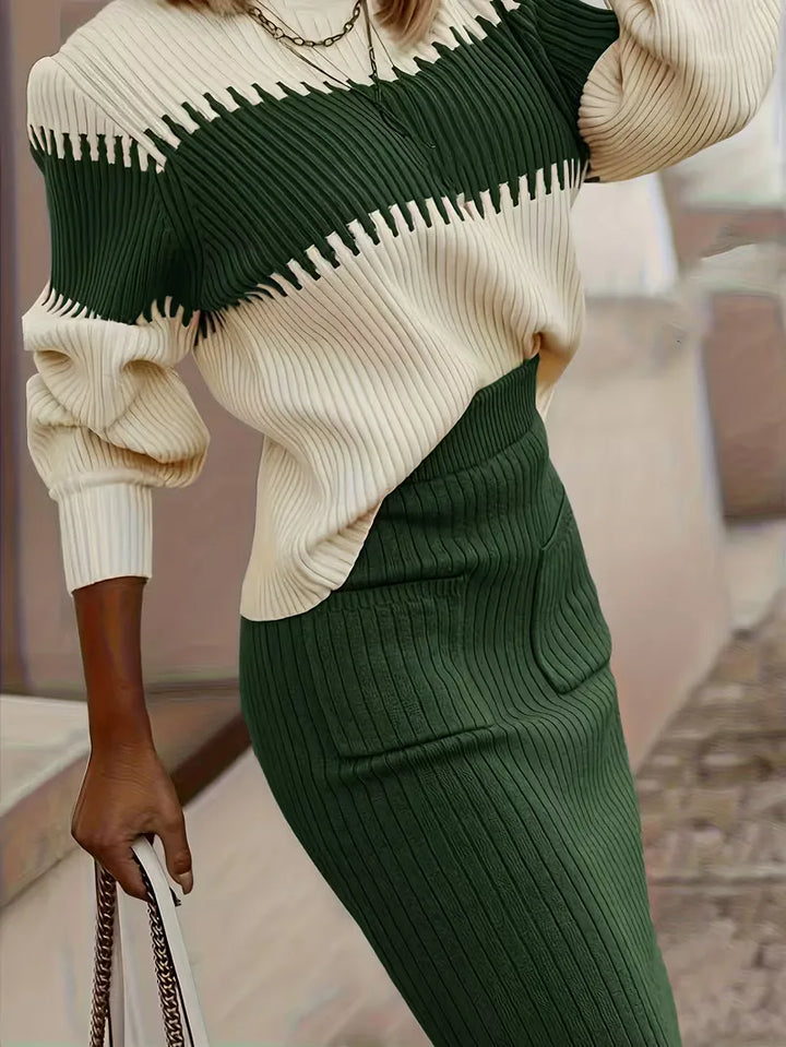 Two-Piece Ribbed Texture Set - Coordinated and Comfortable