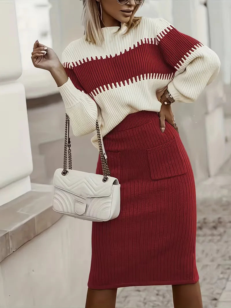 Two-Piece Ribbed Texture Set - Coordinated and Comfortable