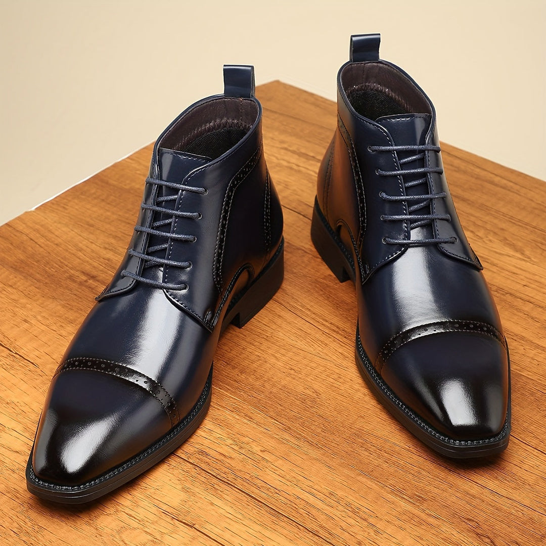 Ashford | Men's Cap-Toe Lace-Up Boots with Leather Finish