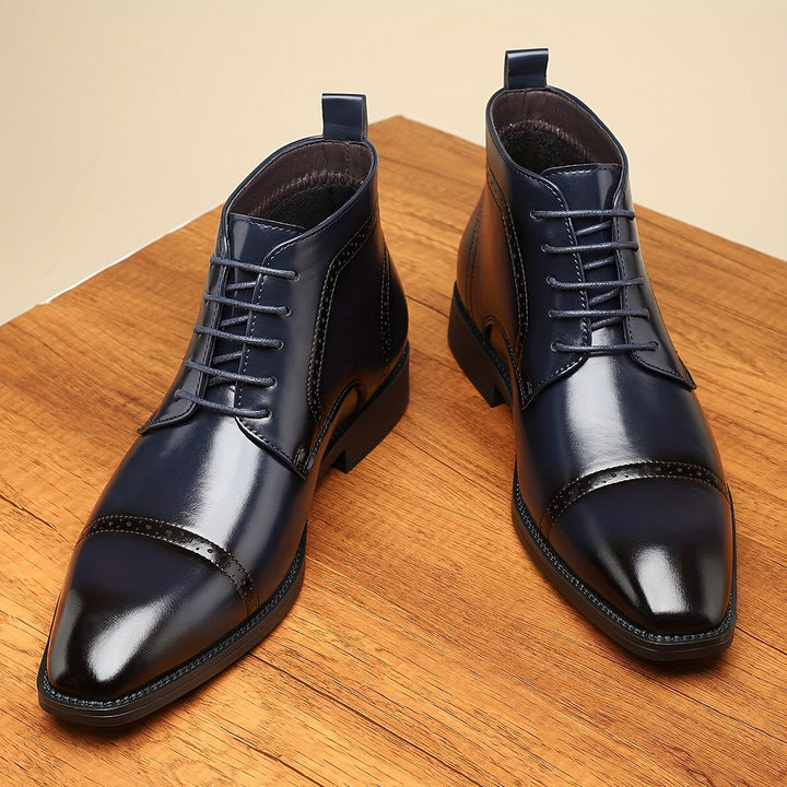 Ashford | Men's Cap-Toe Lace-Up Boots with Leather Finish
