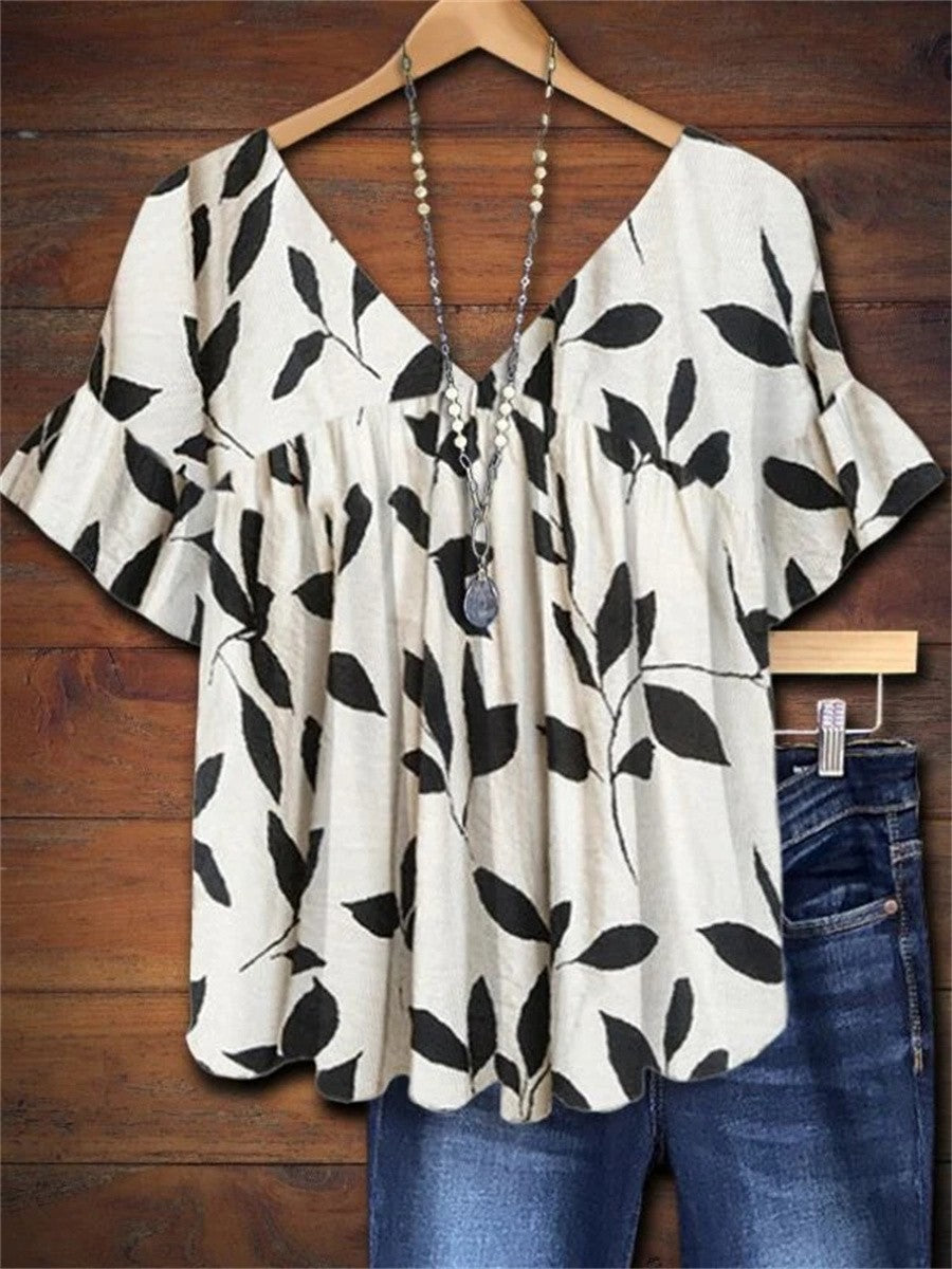 Anna Ruffled Leaf Top - Elena Harper