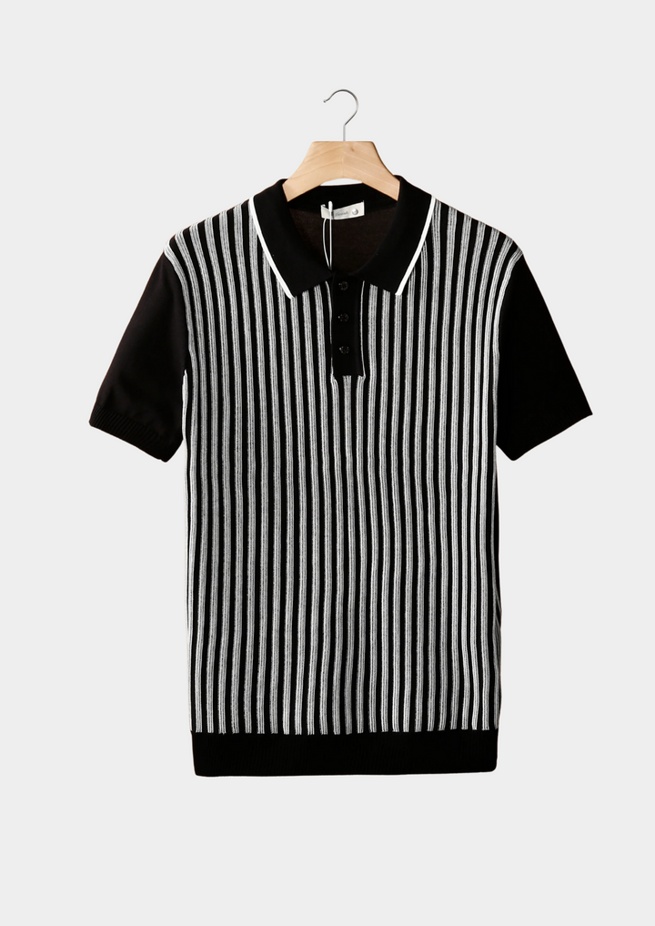 Noba Vertical Striped Polo, view 3 - Elena Harper