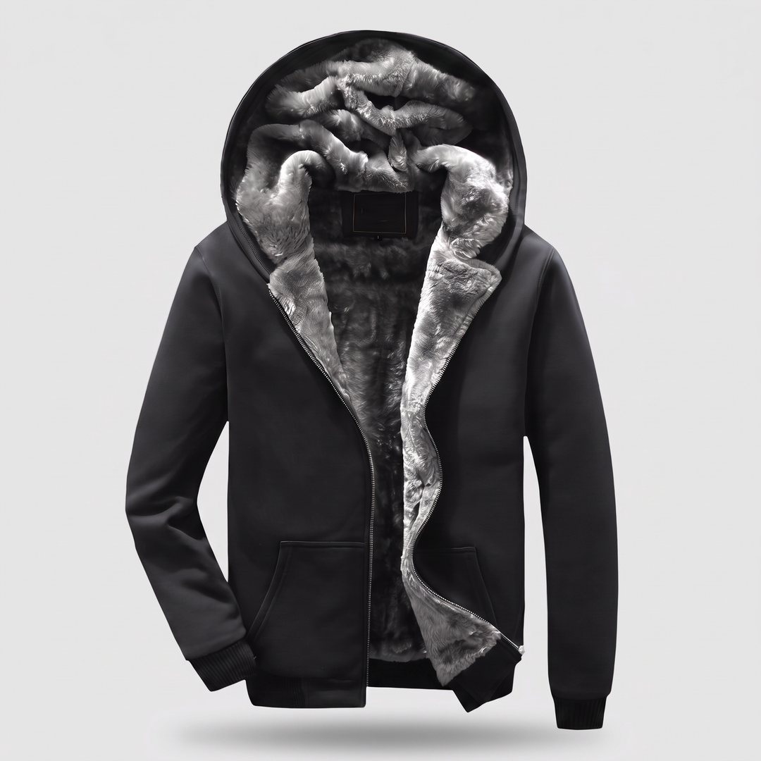 Noah | Men's Sherpa Jacket with Hood and Suede Look