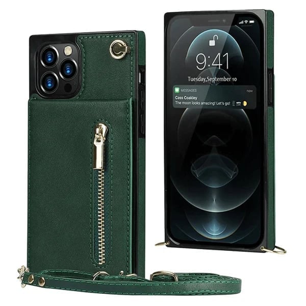 Leather iPhone Case with Zipped Card Holder – Stylish, Practical, and Secure