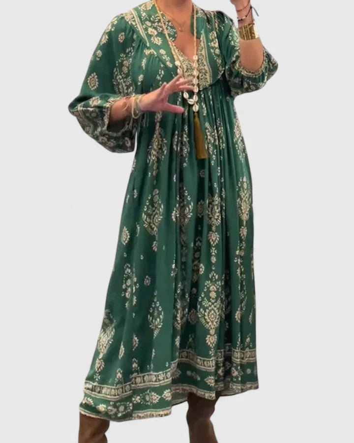 Claire Bohemian V-neck Maxi Dress - Elena Harper