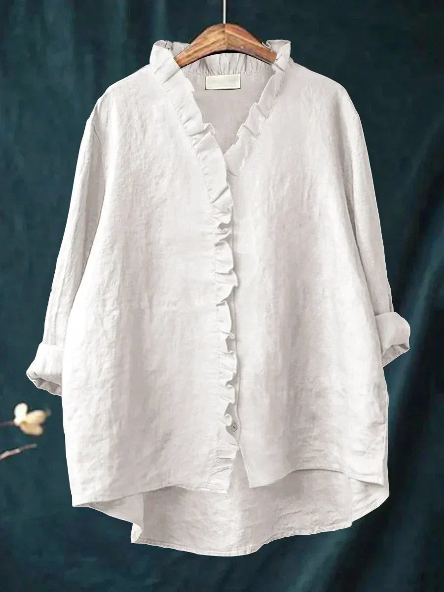 Brooklyn | Cotton & Linen Ruffle Shirt