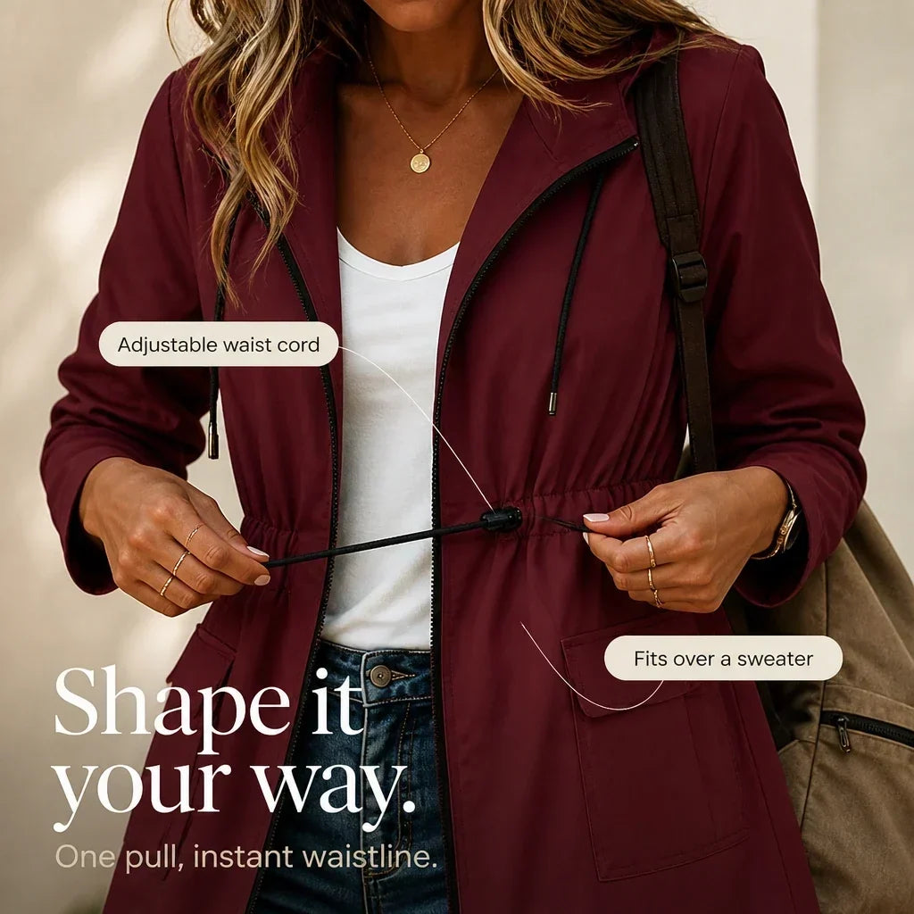 Cityora Adjustable Waist Hooded Parka - Elena Harper