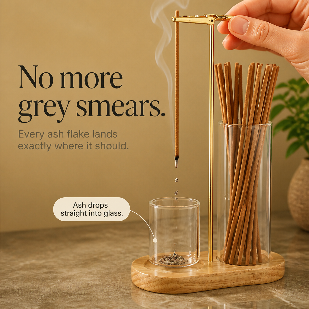 Ashvia Two-Cup Glass Ash-Catching Incense Holder - Elena Harper
